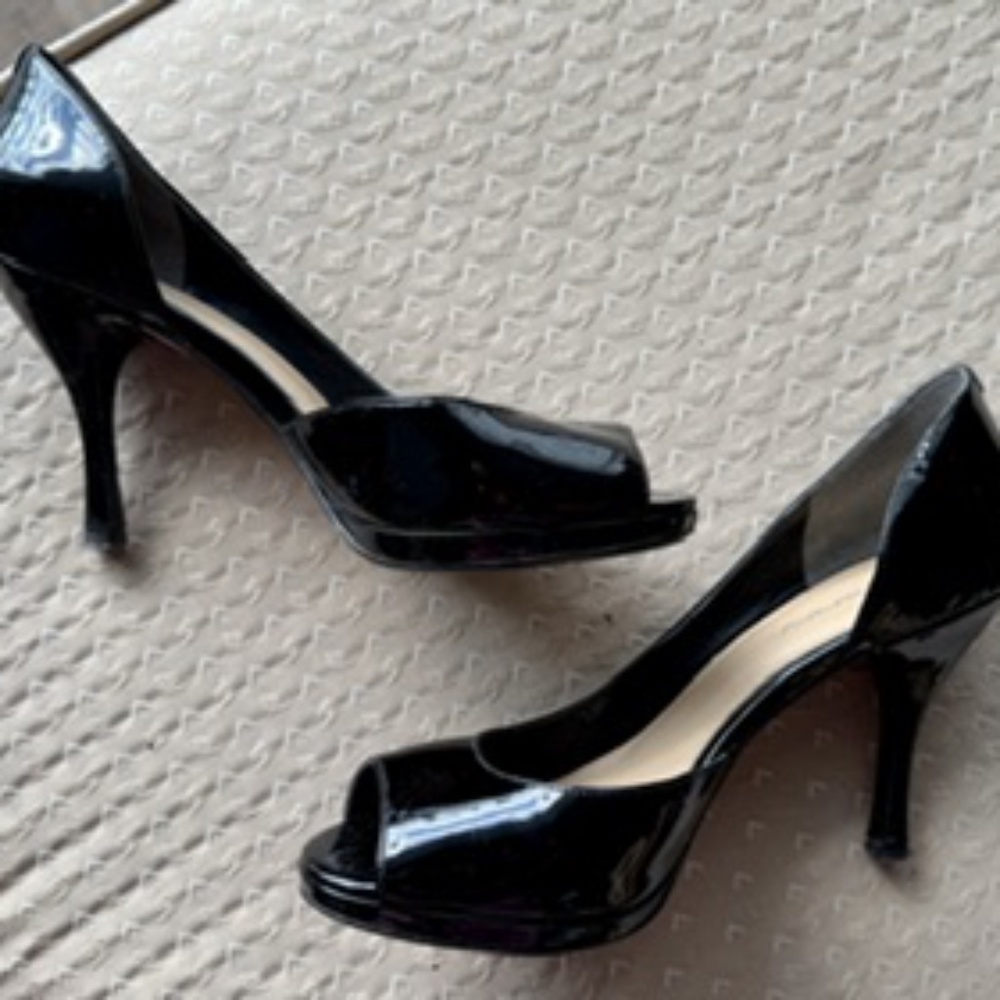 Via Spiga Hi Heel Patent Leather Platform Heel Sz 7.5